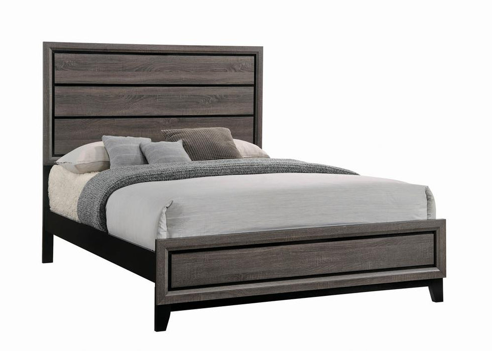 Watson Eastern King Bed Grey Oak and Black image