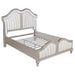 Evangeline Tufted Upholstered Platform Bed Ivory and Silver Oak image