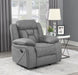 Higgins Overstuffed Upholstered Glider Recliner Grey image