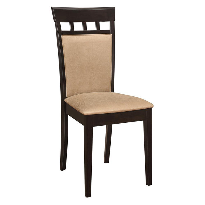 Gabriel Upholstered Side Chairs Cappuccino and Tan (Set of 2)