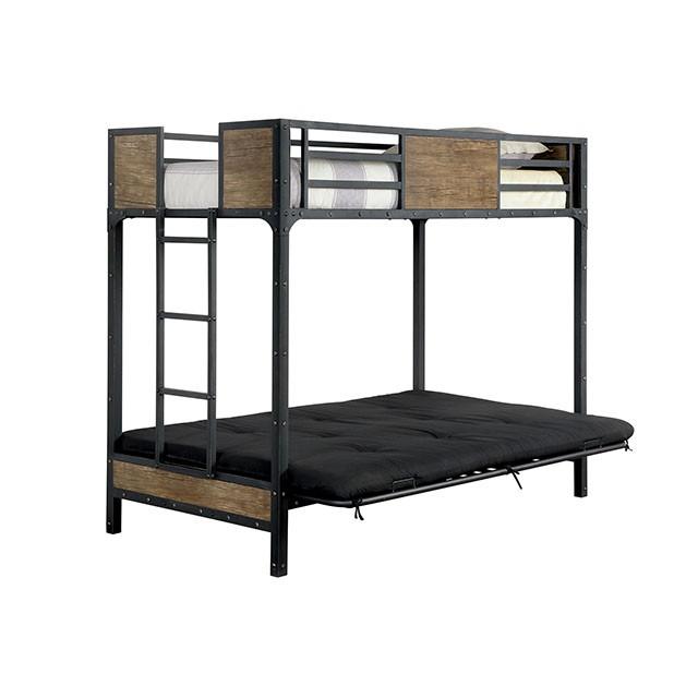 CLAPTON Black Twin Bed w/ Futon Base